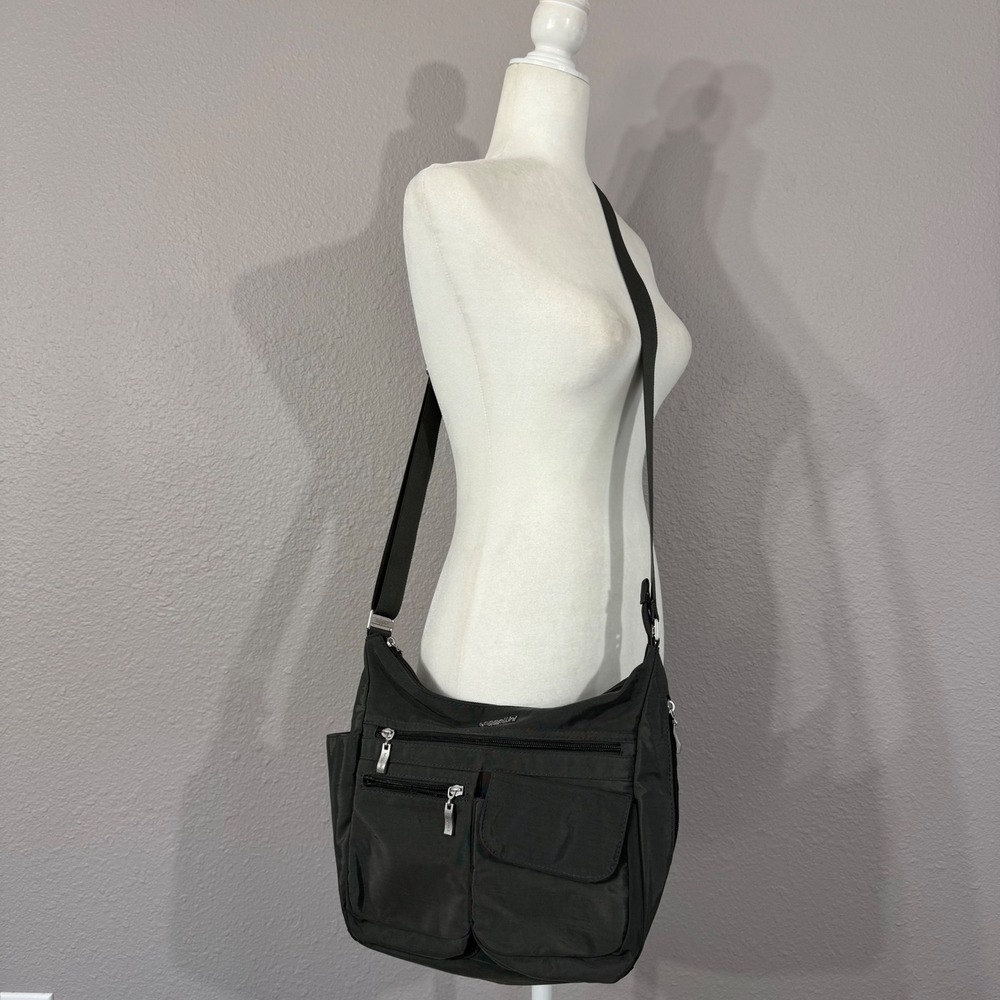Baggallini Modern Everywhere Crossbody Gray Nylon Travel RFID Bag